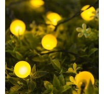 Нить Luazon DECOR Шарик IP44, 4.5 м, Н.Т. LED-30-1.2VSOLAR, 2 режима, желтый 4137041