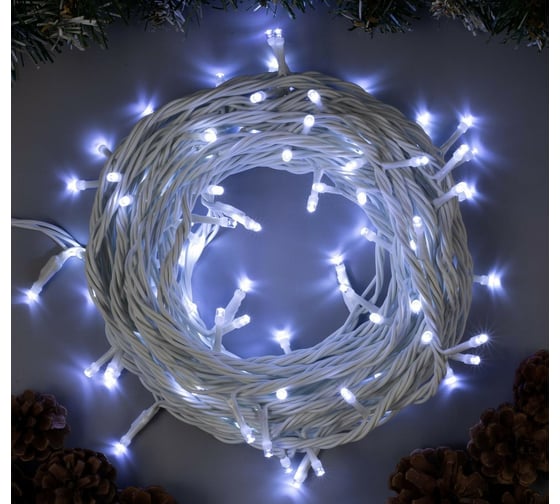 Гирлянда-нить Luazon SPEC, IP44, УМС, 10 м, Н.Б., 3W, LED-100-220V, белый 1080032 1