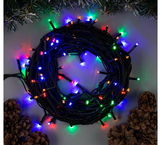 Гирлянда-нить Luazon SPEC, IP44, УМС, 10 м, Н.Т., 3W, LED-100-220V, мультиколор 187242