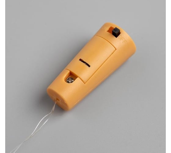 Нить Luazon ROSA. Пробка IP20, 1 м, Н.С. LED1608-10-4,5V, LR44*3, фиксинг, желтый 5189855