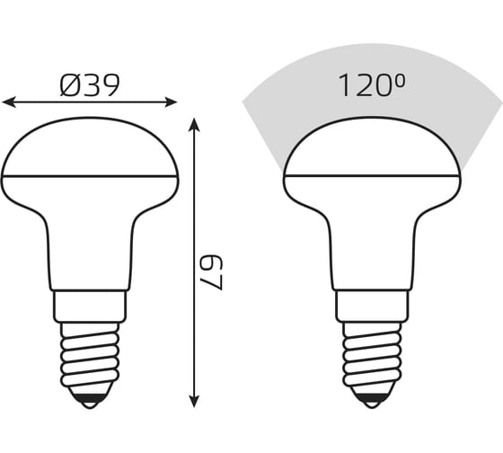 Лампа Gauss Elementary R39 4W 300lm 4100K Е14 LED  63124