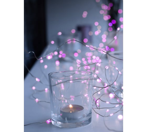 Розовые нити КОСМОС от сети 220В IP44 KOCNL-EL150_pink