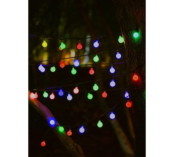 Светодиодная гирлянда КОСМОС, 100 LED, мульти, 13м, мигание, удлинение до 4 шт., KOC_GIR100BallRGB_IP