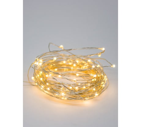 Светодиодная гирлянда КОСМОС Золотые нити, медный провод, IP44, 10 метров KOCNL-EL151
