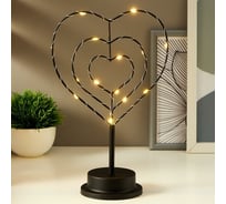 Ночник "Сердце" RISALUX LED от батареек 3хАА черный 10х18,5х29,8 см 5138446