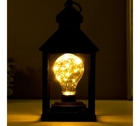 Ночник "Фонарь 3" RISALUX LED от батареек 3хААА черный 10,5х10,5х21,5 см 5383691