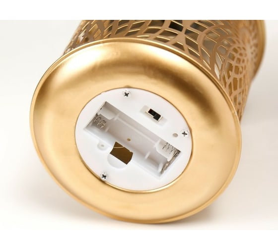 Ночник RISALUX 16184/1GD LED от батареек 3хААА золото 11,7х11,7х19,5 см 5180240