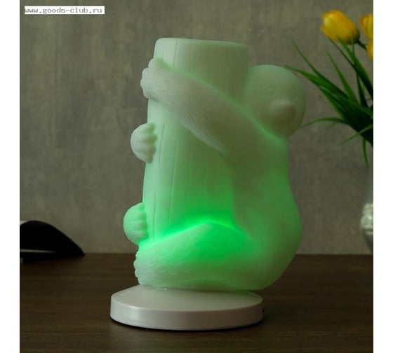 Ночник с USB "Обезьянка" RISALUX LED RGB батарейки 3AAA белый 12,5x11xx20 см 4761887