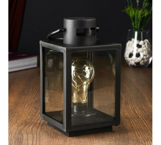 Ночник RISALUX 48132 LED батарейки 3хААА черный 11х11х28 см 4738460 1