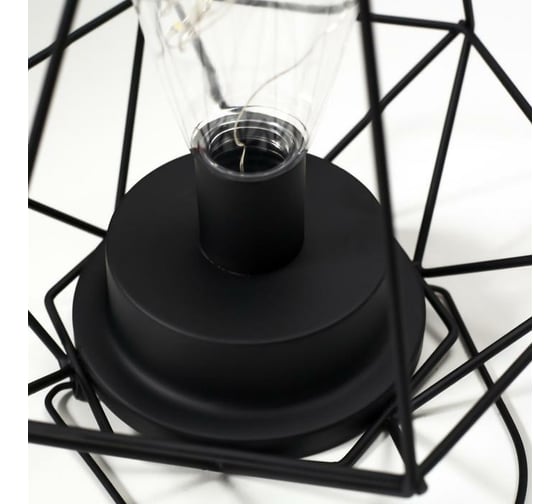 Ночник лофт RISALUX 16454/1 LED от батареек 3хАА черный 17,5х20х26,5 см 5486685