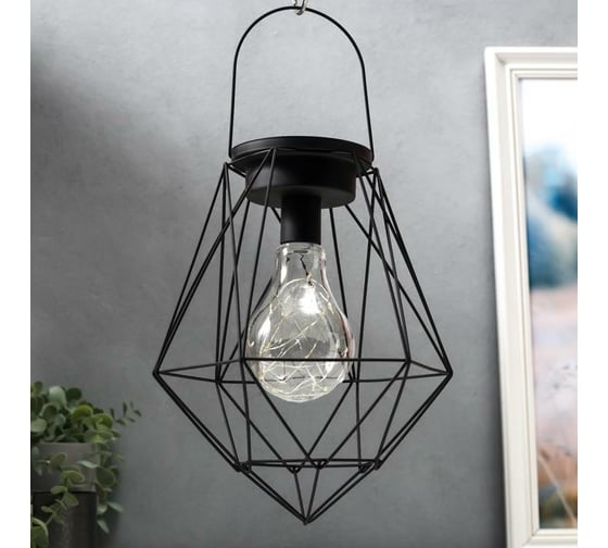 Ночник лофт RISALUX 16455/1 LED от батареек 3хАА черный 21,5х21,5х26,5 см 5486686