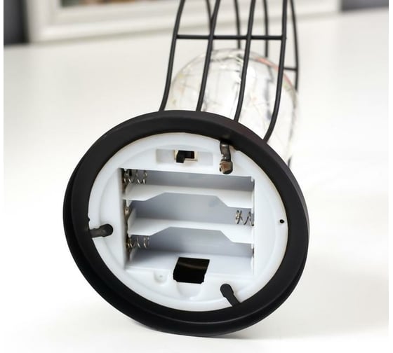 Ночник лофт RISALUX 16460/1 LED от батареек 3хАА черный 13х10х21 см 5486691