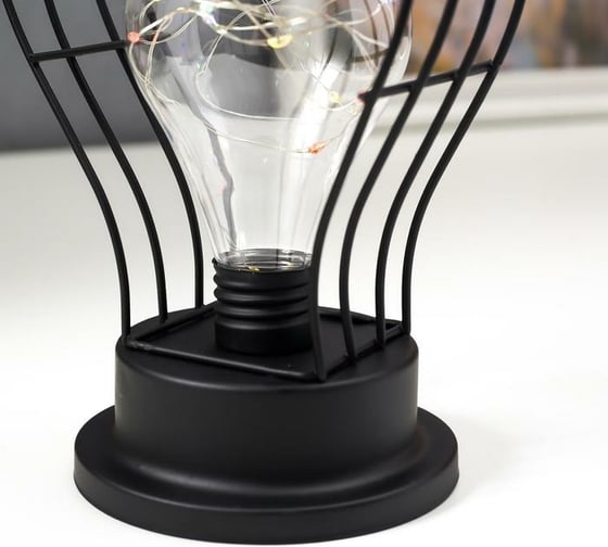 Ночник лофт RISALUX 16460/1 LED от батареек 3хАА черный 13х10х21 см 5486691