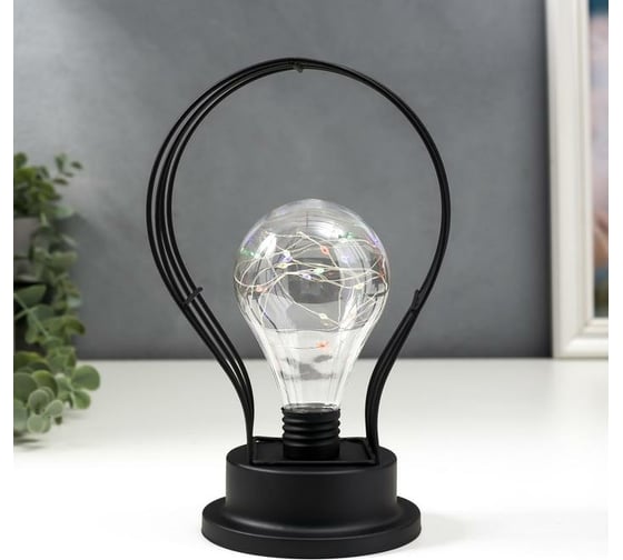 Ночник лофт RISALUX 16460/1 LED от батареек 3хАА черный 13х10х21 см 5486691