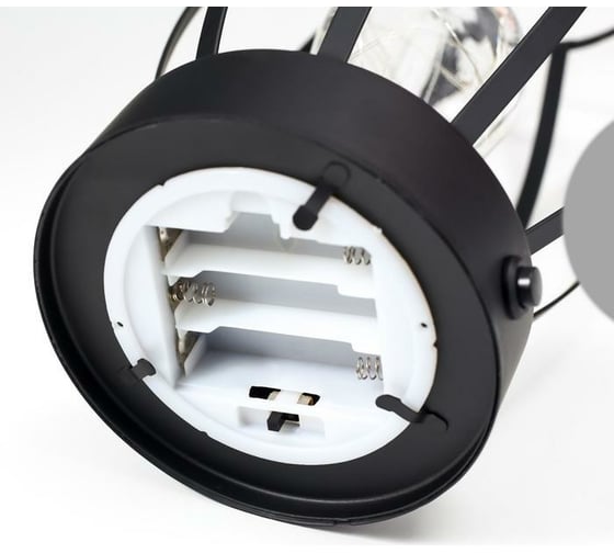 Ночник лофт RISALUX 16461/1 LED от батареек 3хАА черный 14х14х25,5 см 5486692