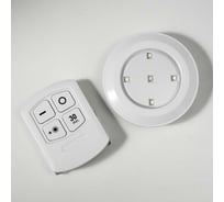Ночник с ПДУ RISALUX 16043/1 LED от батареек 3ААА белый 9х9х2 см 5095260