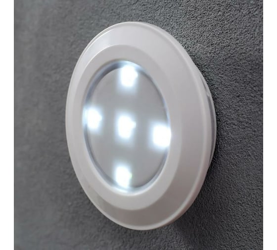 Ночник с ПДУ RISALUX 16043/1 LED от батареек 3ААА белый 9х9х2 см 5095260