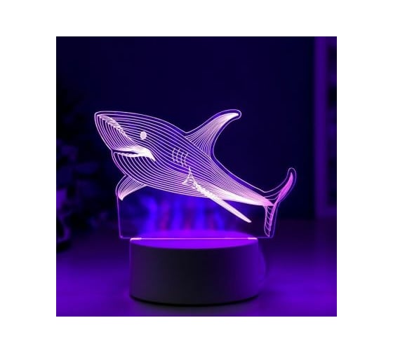 Светильник "Акула" RISALUX LED RGB от сети 9,5х15х14 см 5074807