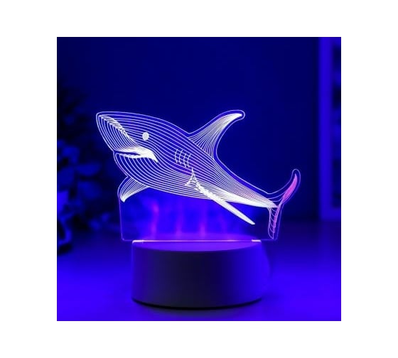 Светильник "Акула" RISALUX LED RGB от сети 9,5х15х14 см 5074807
