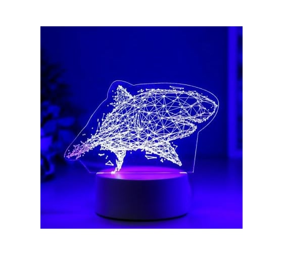 Светильник "Большая акула" RISALUX LED RGB от сети 9,5х16х14 см 5074805