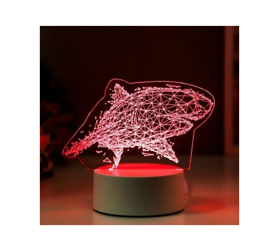 Светильник "Большая акула" RISALUX LED RGB от сети 9,5х16х14 см 5074805