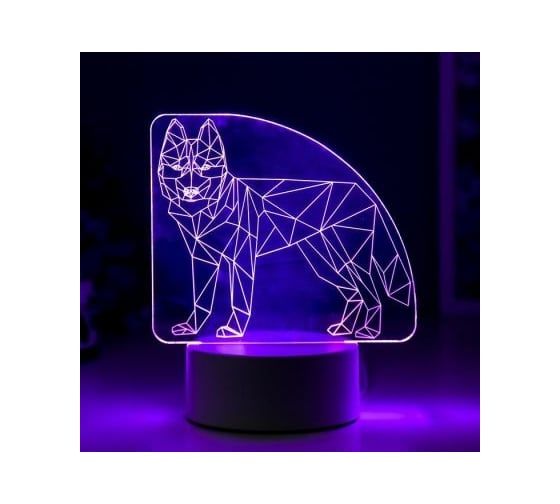 Светильник "Волк" RISALUX LED RGB от сети 9,5х14,5х17 см 5074791