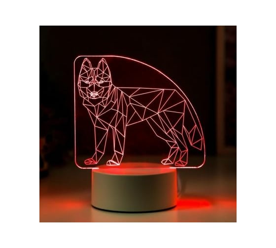 Светильник "Волк" RISALUX LED RGB от сети 9,5х14,5х17 см 5074791