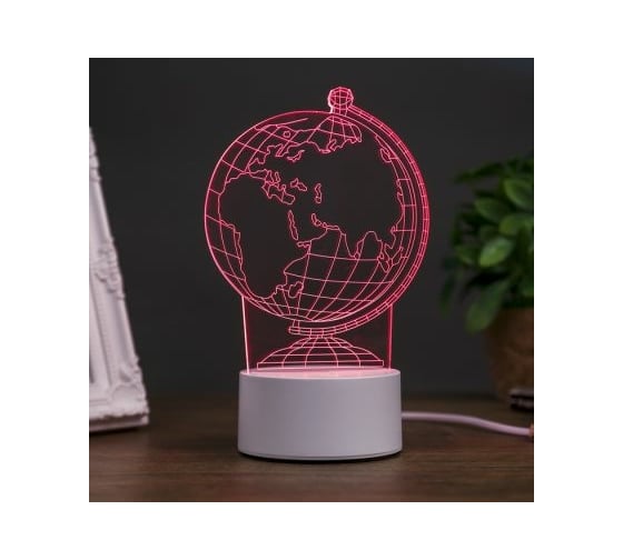 Светильник "Глобус" RISALUX LED RGB от сети 9,5x11x18 см 3852932