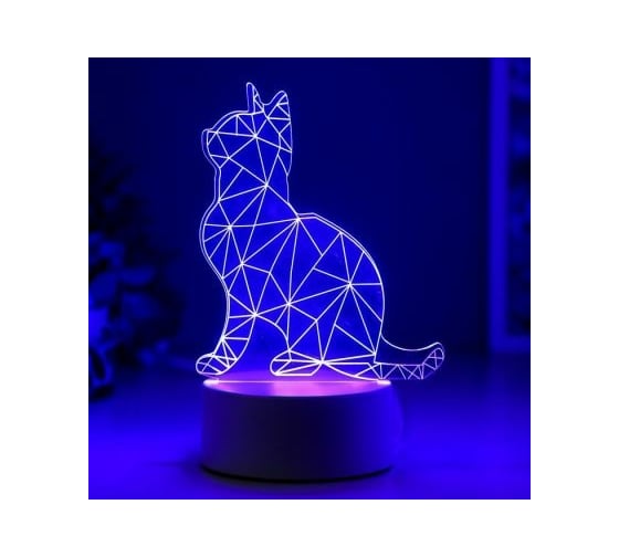 Светильник "Кот сидя" RISALUX LED RGB от сети 4814584
