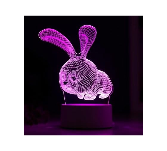 Светильник "Кролик" RISALUX LED RGB от сети 9,5х14х19 см 3590501