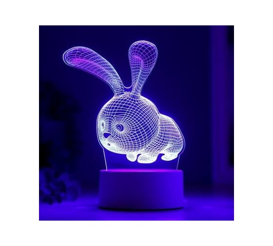 Светильник "Кролик" RISALUX LED RGB от сети 9,5х14х19 см 3590501