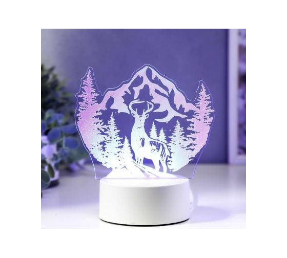 Светильник "Олень" RISALUX LED RGB от сети 9,5х14,5х16 см 5074816 1