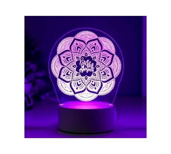 Светильник "Узор" RISALUX LED RGB от сети 9,5х13х17 см 5074812