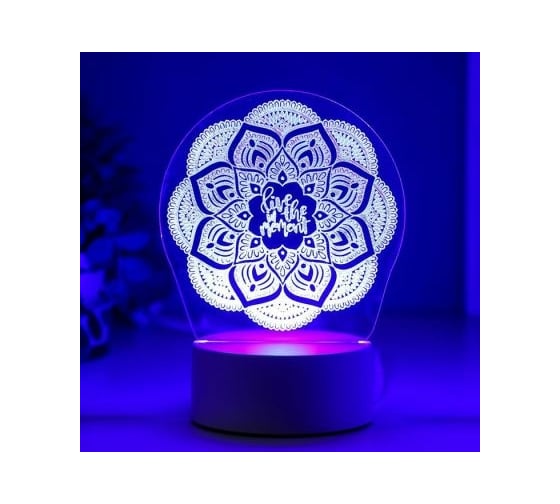 Светильник "Узор" RISALUX LED RGB от сети 9,5х13х17 см 5074812