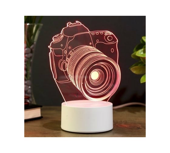 Светильник "Фотоаппарат" RISALUX LED RGB от сети 9,5х12х17см 3852935
