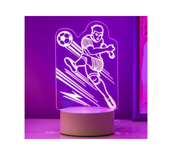 Светильник "Футболист" RISALUX LED RGB от сети 9,5х11х20,5 см 5074798