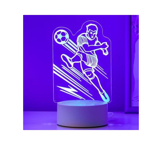 Светильник "Футболист" RISALUX LED RGB от сети 9,5х11х20,5 см 5074798