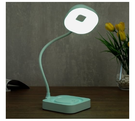 Настольная лампа RISALUX сенсорная 85300/1 12хLED 3Вт 3 режима диммер USB AKB лазурный 11х12,8х35 см 4734891