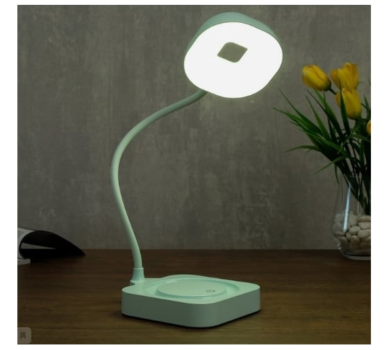 Настольная лампа RISALUX сенсорная 85300/1 12хLED 3Вт 3 режима диммер USB AKB лазурный 11х12,8х35 см 4734891