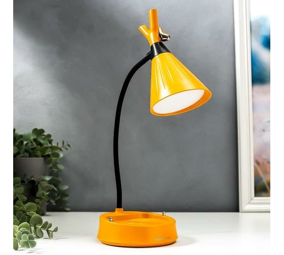 Настольная лампа RISALUX с диммером 16299/1YL LED 4Вт USB АКБ 3000-6000К желтый 12,3х12,3х37 см 5448908