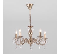 Подвесной светильник Eurosvet 10102 5 античная бронза/прозрачный хрусталь Strotskis a044790