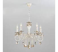Подвесной светильник Eurosvet 10104 5 белый с золотом/тонированный хрусталь Strotskis a045540