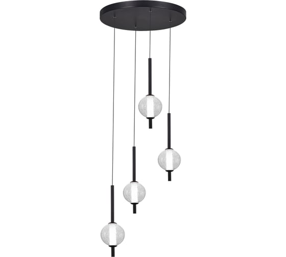 Светильник подвесной ST LUCE черный/прозрачное кракелированное стекло LED 4*8,5W 3000K SL6120.403.04 1