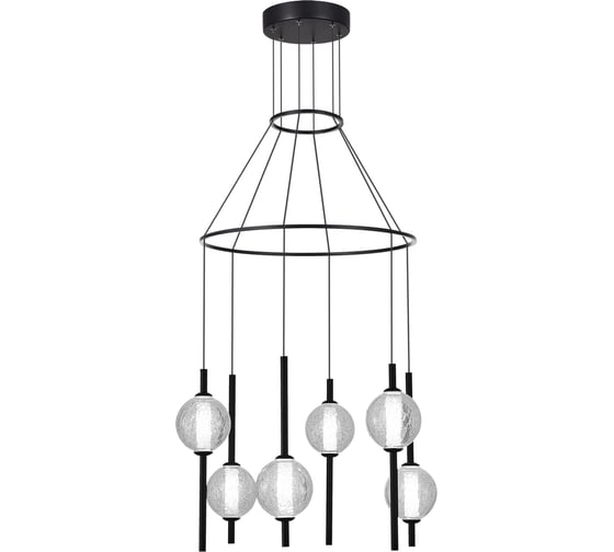 Светильник подвесной ST LUCE черный/прозрачное кракелированное стекло LED 6*8,5W 3000K SL6120.403.06 1