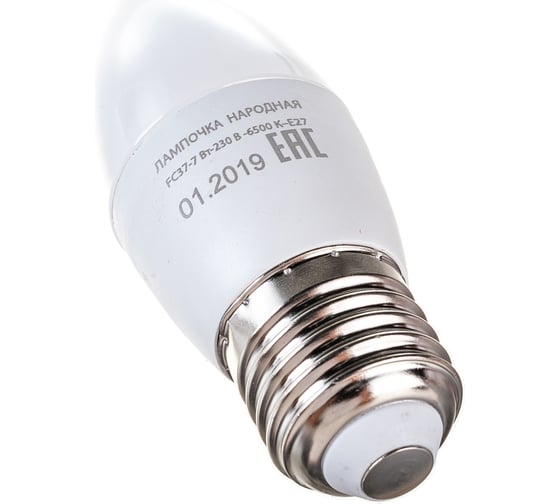 Светодиодная лампа TDM ELECTRIC FС37-7 Вт-230 В-6500 К–E27 Народная SQ0340-1544