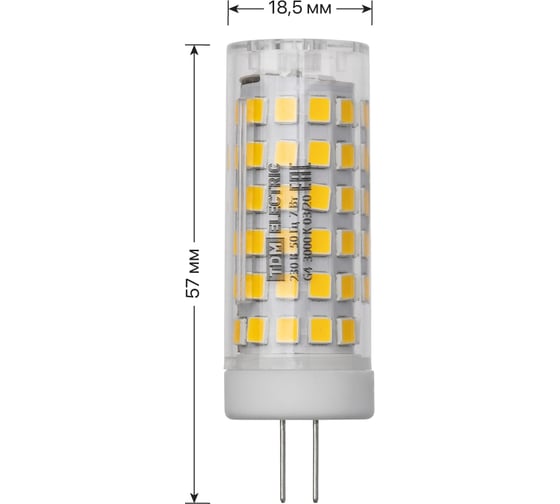 Светодиодная лампа TDM ELECTRIC G4-7 Вт-230 В-3000 К, SMD, 18,5x57 мм SQ0340-0219