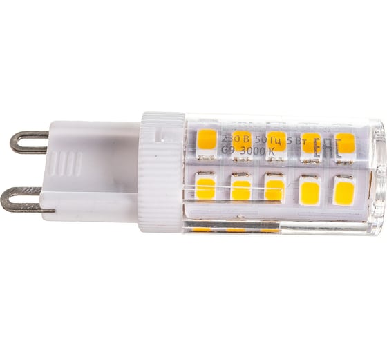 Светодиодная лампа TDM G9-5 Вт-230 В-3000 К, SMD, 16x49 мм SQ0340-0222