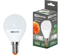 Светодиодная лампа TDM FG45-5 Вт-220 В-3000 К–E14 SQ0340-0008