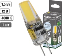 Светодиодная лампа TDM ELECTRIC G4-1,5 Вт-AC/DC 12 В-4000 К, COB, 9,5х36 мм SQ0340-0091
