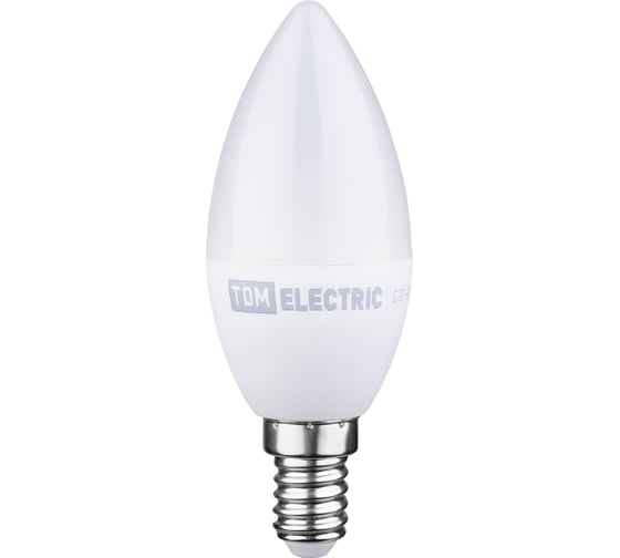 Светодиодная лампа TDM ELECTRIC С37-6 Вт-230 В-3000 К–E14 "Лампа-ДИММЕР" SQ0340-0199
